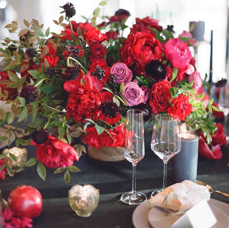 Sugared Fruit and flowers centerpiece