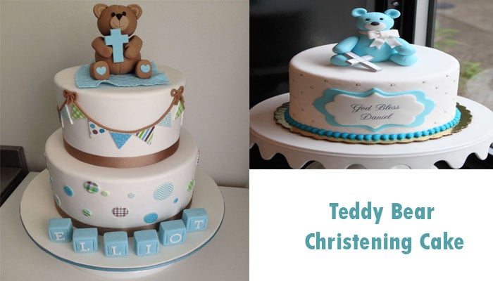 Teddy Bear Christening Cake
