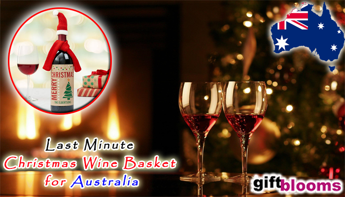 Last Minute Christmas Wine Basket for Australia