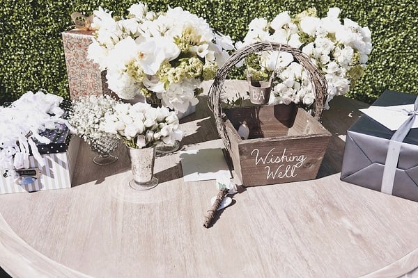 Wooden gift table decoration