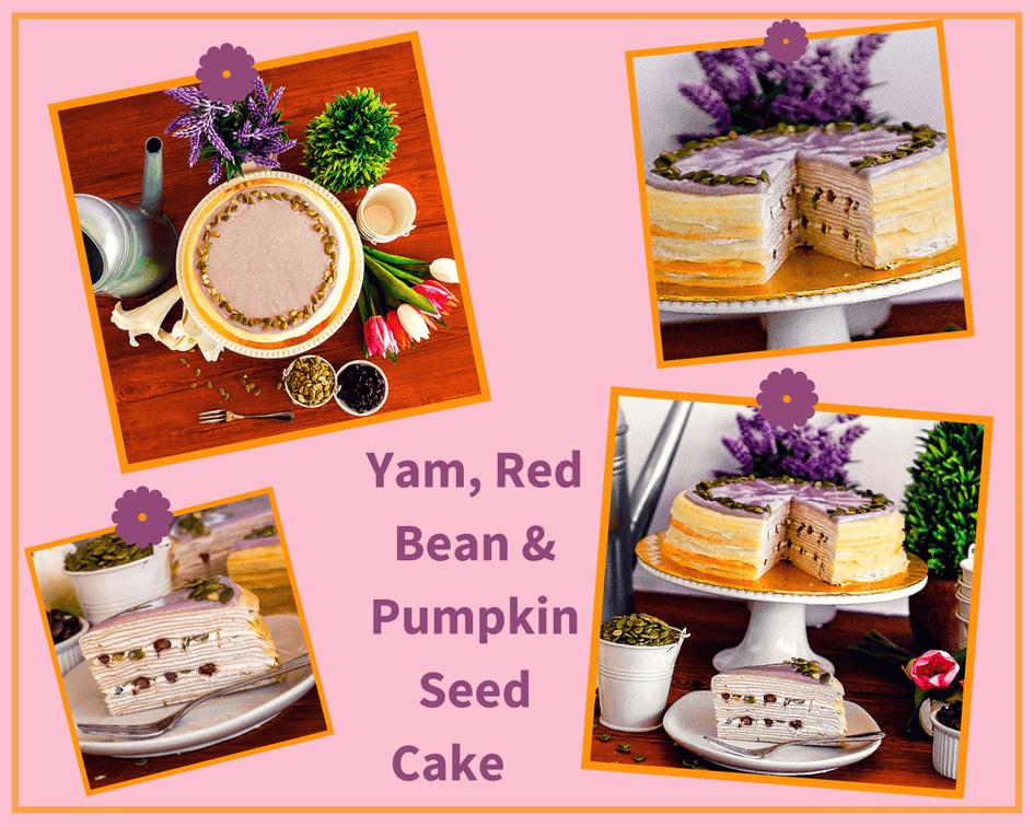 Yam, Red Bean & Pumpkin Seed Cake