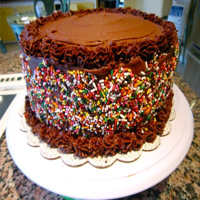 chocolate-sprinkle-cake