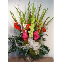 Rainbow Sword Basket With Flowers