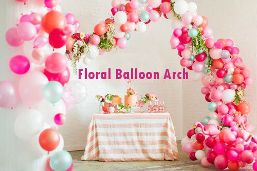 Floral balloon arch