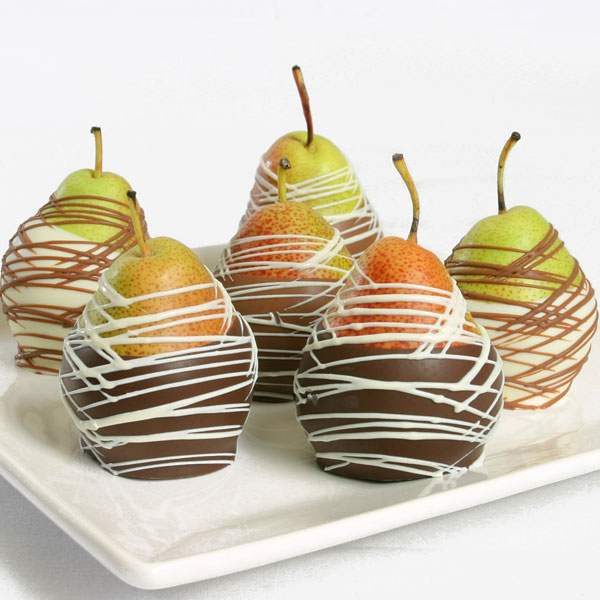 Belgian Chocolate Dipped Pears