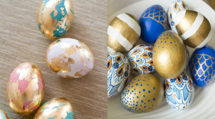 Gold Leaf Easter Eggs