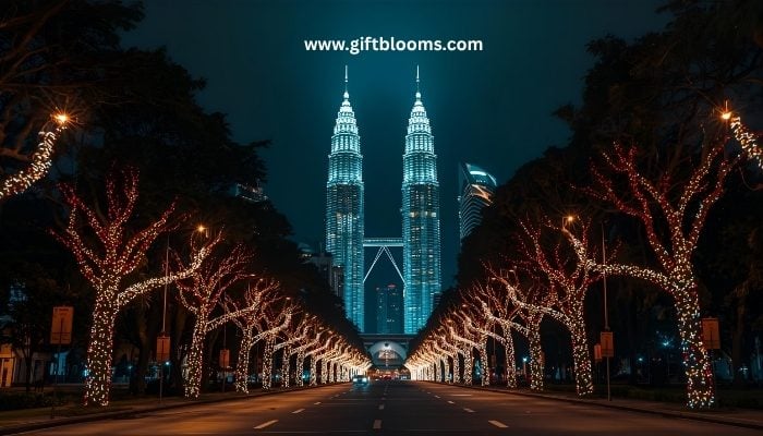 Christmas celebration in Malaysia featuring decorated streets and festive lights in Kuala Lumpur