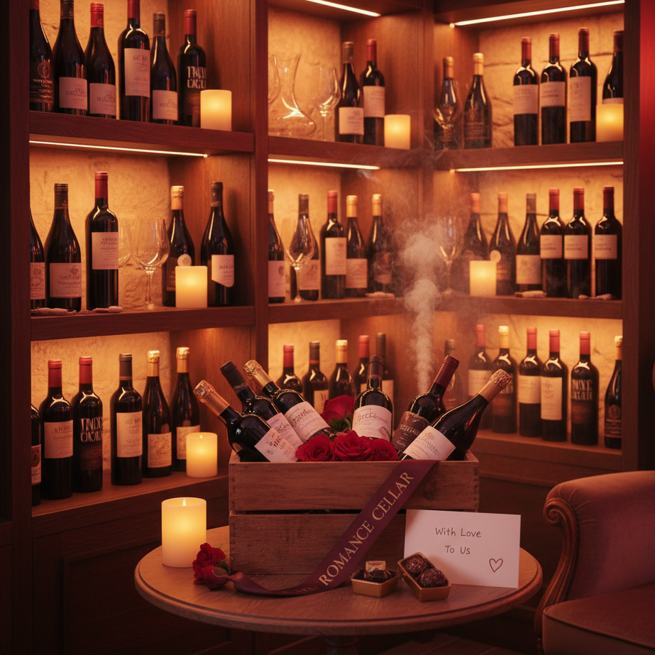Best red wine for romantic night with rose petals arrangement
