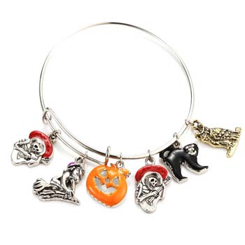 Spooky Halloween Skulls Bangle