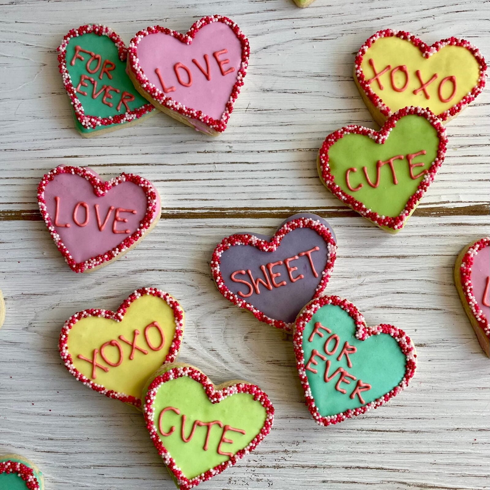 Conversation Heart Cookies (6 Assorted Cookies)