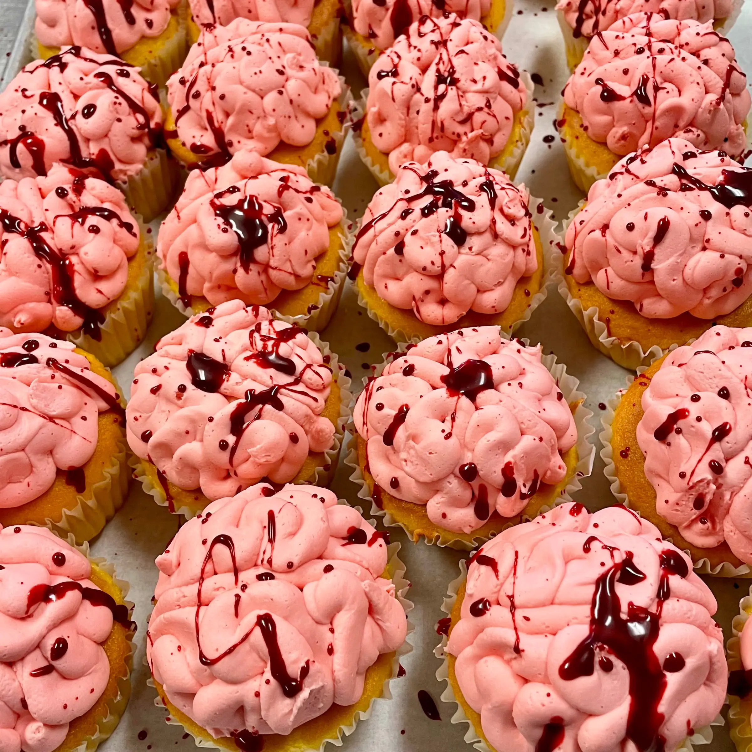 Zombie Brain Cupcakes