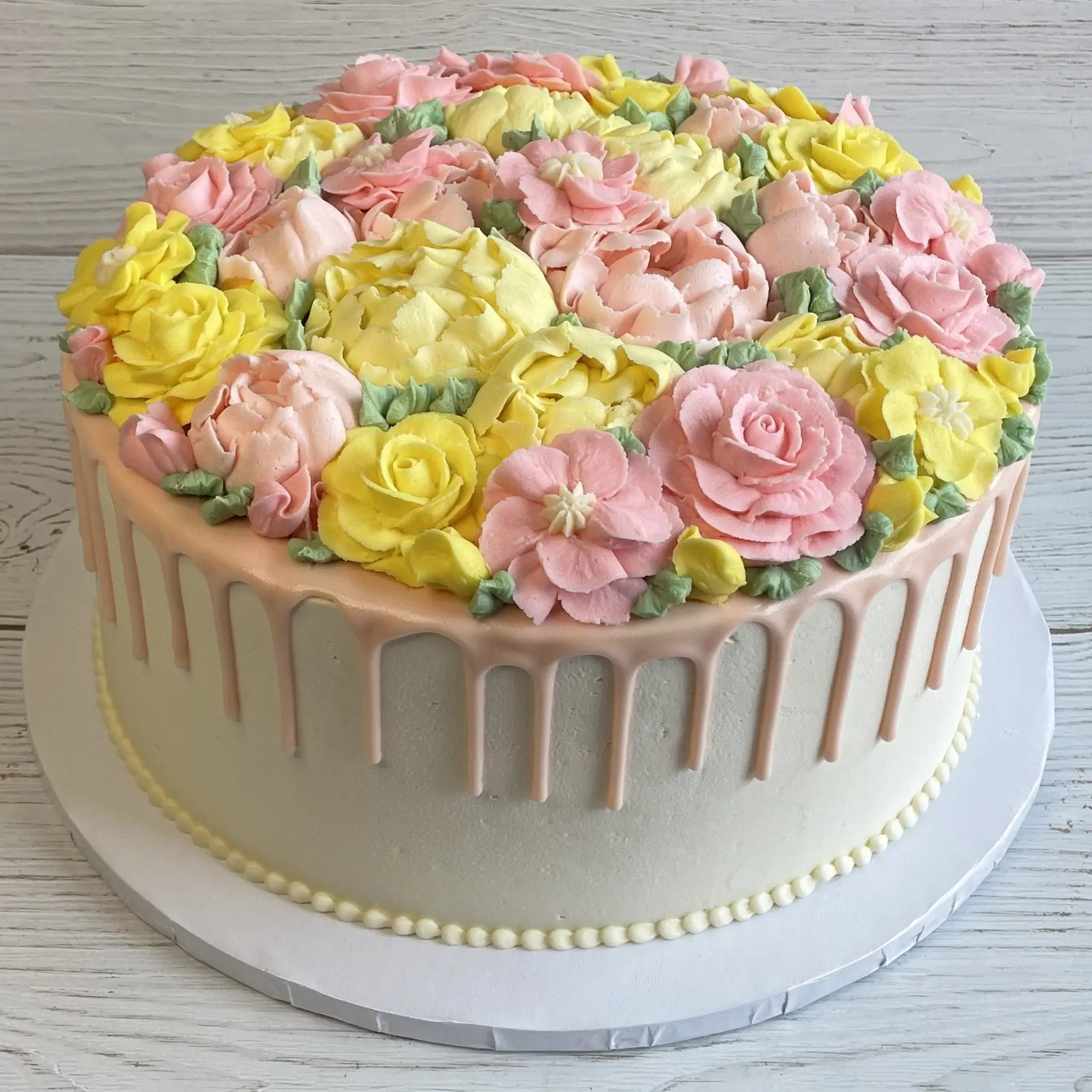 Flower Garden Cake with Drip