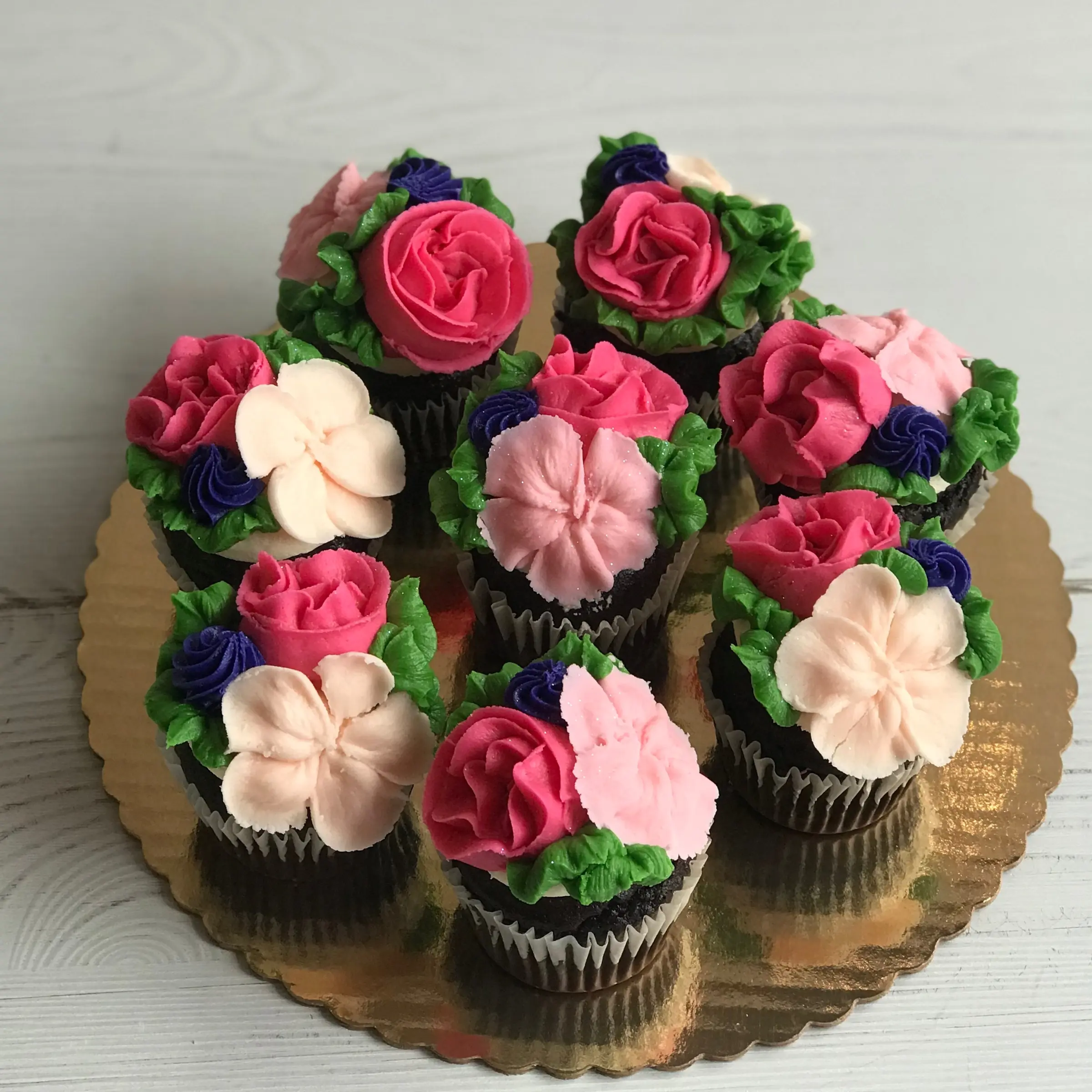 Pretty Pink Flower Cupcakes