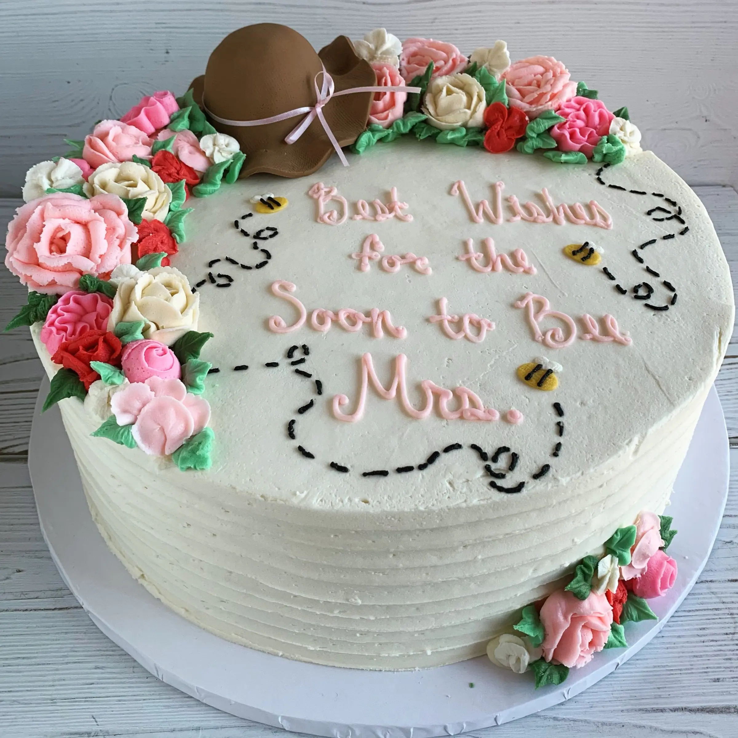 Flower Garden with Fondant Hat Cake