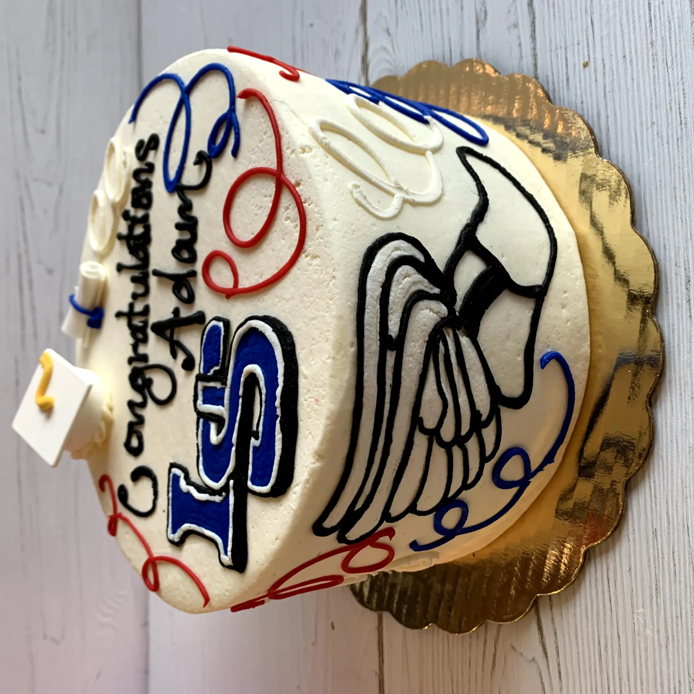 Graduation Logos Cake (Lincoln Sudbury with Sports Logo)
