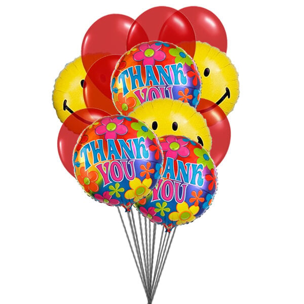 Thank's with smile (6-Mylar Balloons and 6-Latex Balloons)