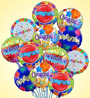 Air-Rangement® - Congratulations Mylar Balloons (12 Mylar)