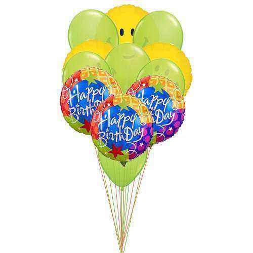 Healthy-happy birthday(6-Mylar and 6-Latex Balloons)