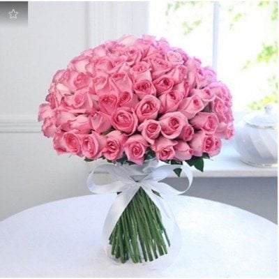 Bunch Of 100 Pink Roses (As Shown)