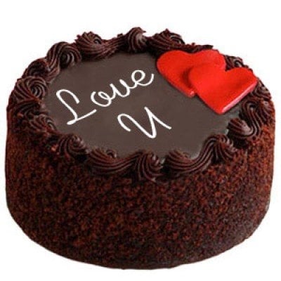Love U Cake 1 Kg Eggless (As Shown)