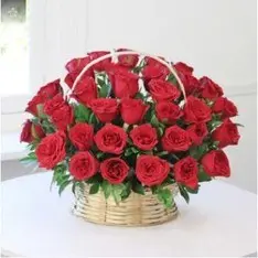 Basket Arrangement of 35 Red Roses