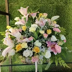 Premium Mix Flower Basket (As Shown)