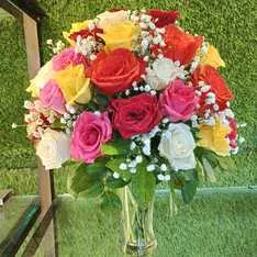 Blooming Roses in Vase