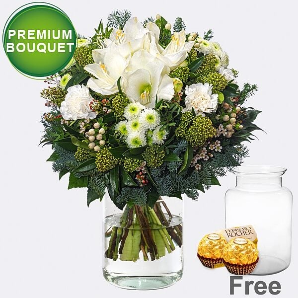 Premium Bouquet Winterherz with premium vase