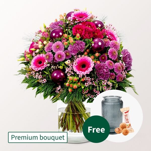 Premium Bouquet Weihnachtszeit with premium vase