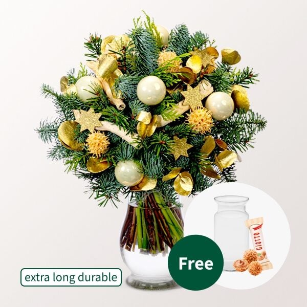 Winter Bouquet Sternschnuppe with vase & 2 Ferrero Rocher