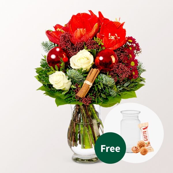 Flower Bouquet Weihnachten with vase & 2 Ferrero Rocher