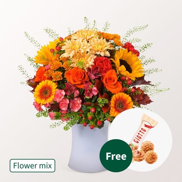 Flower Mix Indian Summer with Teaballs & 3 Ferrero Giotto