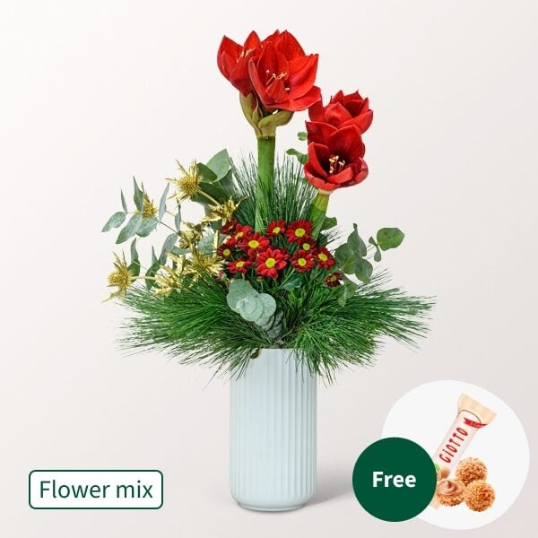 Flower Mix Zarter GruÃŸ with 3 Ferrero Giotto