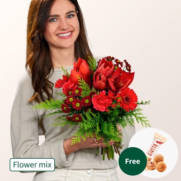 Flower Mix WinterblÃ¼ten with 3 Ferrero Giotto