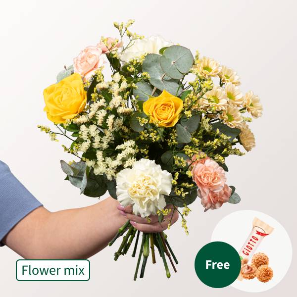 Flower Mix Sonnengluck with 3 Ferrero Giotto