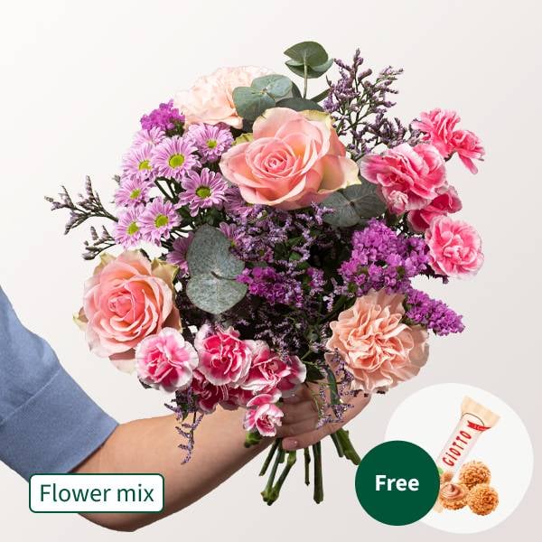 Flower Mix Muttertagsgruß with 3 Ferrero Giotto