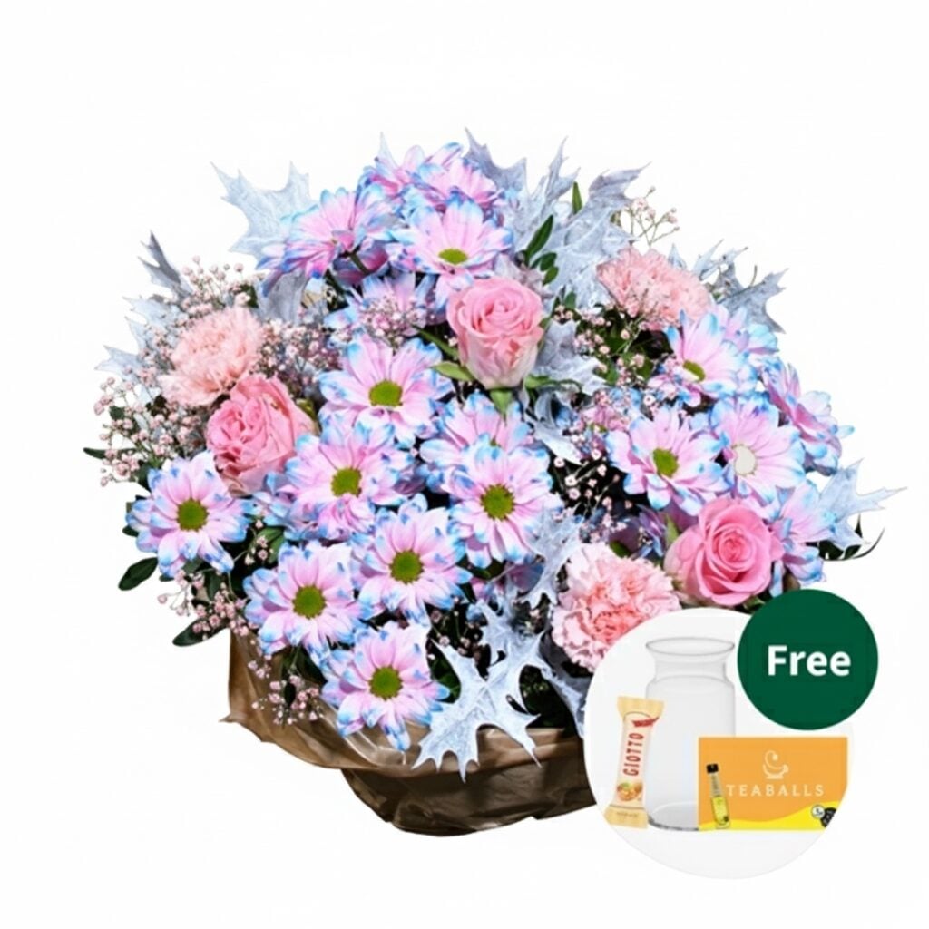 Flower Bouquet Herbstlichter with vase & Teaballs & 3 Ferrero Giotto