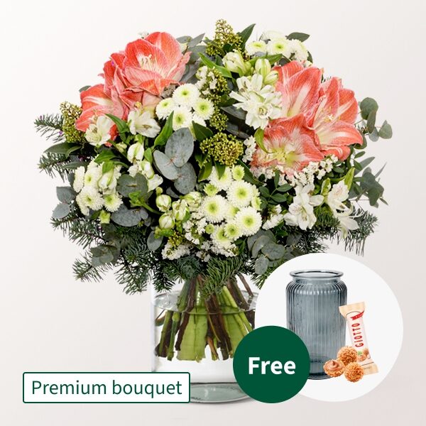 Premium Bouquet Winterliebe with premium vase