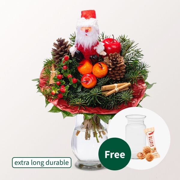 Flower Bouquet Nikolaus with vase & 2 Ferrero Rocher