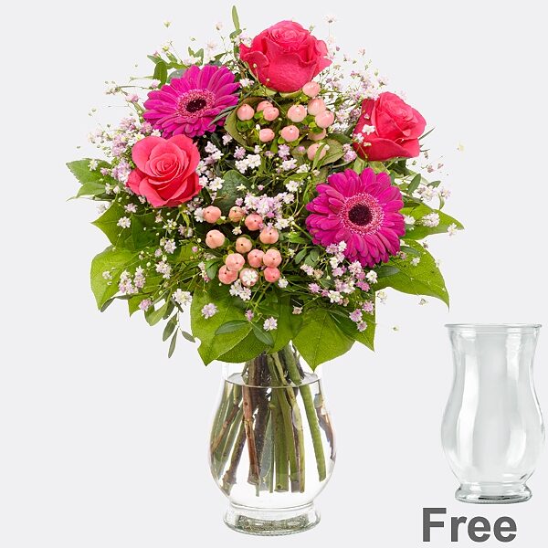 Flower Bouquet Blutenkuss with vase