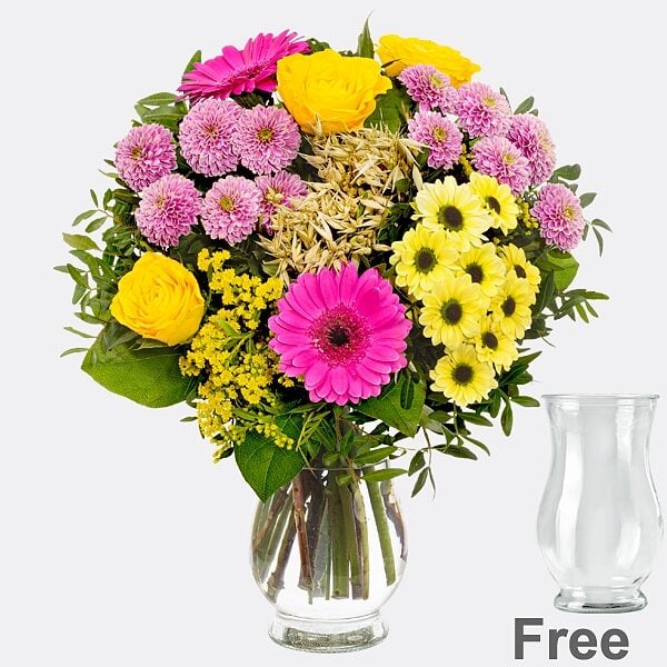 Flower Bouquet Herbstfrische with vase