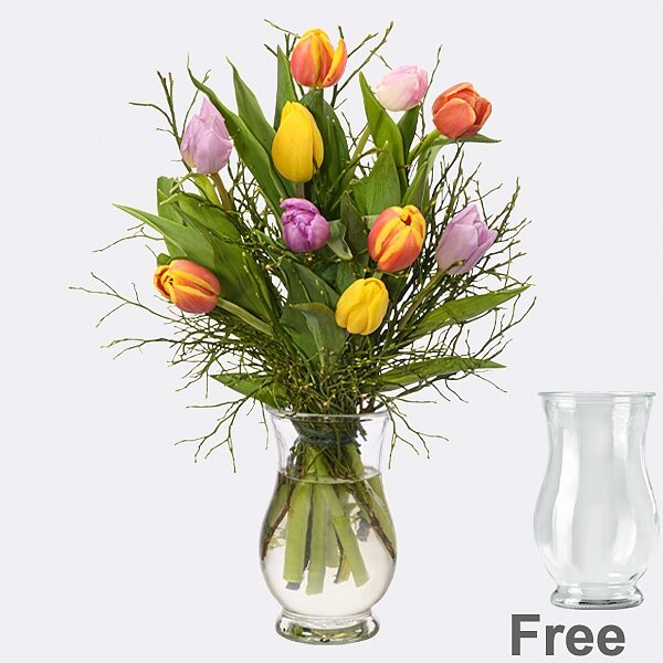 Flower Bunch Little Happiness with vase & 2 Ferrero Rocher