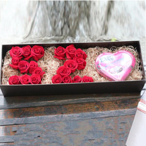 I Love U (Pink roses )