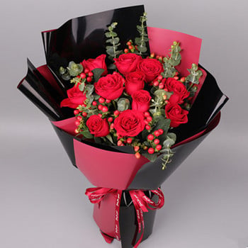 11 roses bouquet (white roses)
