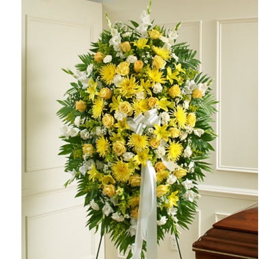 Yellow Sympathy Standing Spray (Basic)
