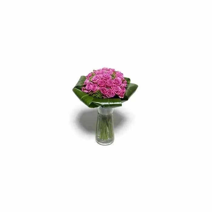 Bouquet Of 24 Lilac Roses (With Vase)