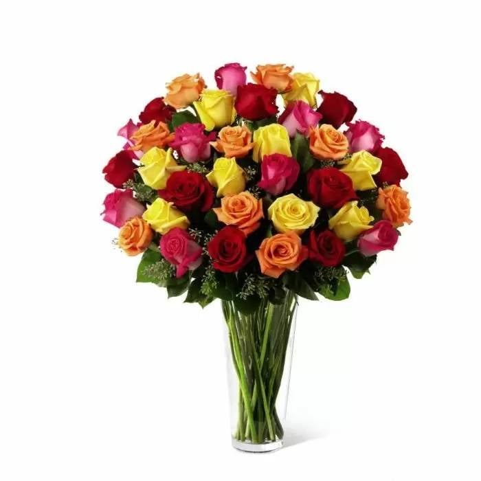 Bouquet Of Multicolored Roses