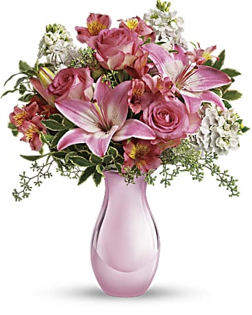 Giftblooms Pink Reflections Bouquet with Roses (Standard)
