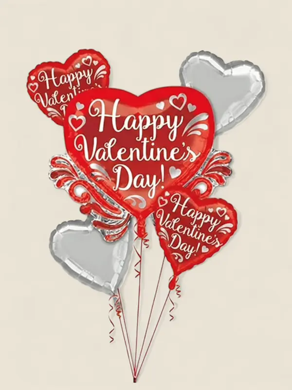 Bouquet Fancy Swirls Happy Valentine's Day Balloon Bouquet