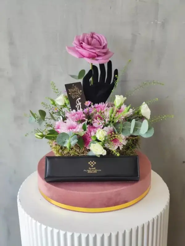 Gold Bracelet With Flowers